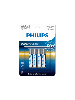 BATERI ULTRA ALKALINE PHILIPS LR03E4B/10 AAA/4 BATERI ULTRA ALKALINE PHILIPS LR03E4B/10 AAA/4