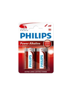 BATERI POWER ALKALINE PHILIPS LR14P2B/10 C/2 BATERI POWER ALKALINE PHILIPS LR14P2B/10 C/2