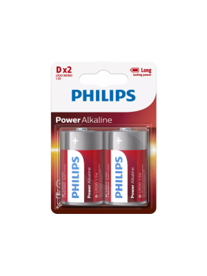 BATERI POWER ALKALINE PHILIPS LR20P2B/10 D/2 BATERI POWER ALKALINE PHILIPS LR20P2B/10 D/2