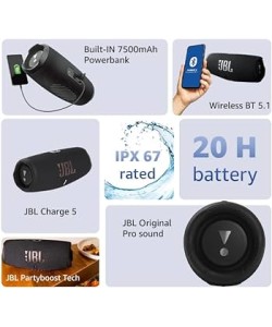 ALTOPARLANT BLUETOOTH JBL CHARGE5BLK